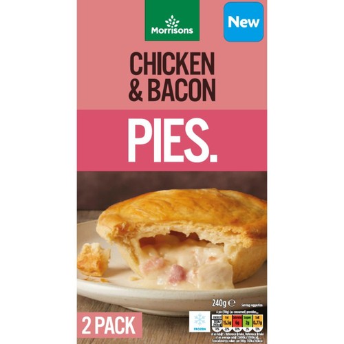 Morrisons 2 Chicken & Bacon Pies 240G