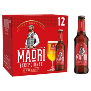 Madri Excepcional Lager Beer Bottles 12x330ml