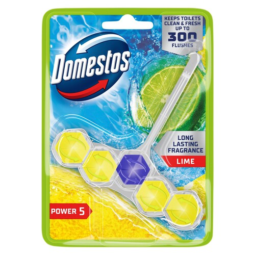 Domestos Power 5 Lime Toilet Rim Block  