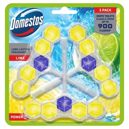 Domestos Power 5 Toilet Rimblocks Lime 3 Pack