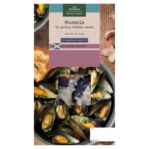 Morrisons scottish cooked mussels in garlic butter