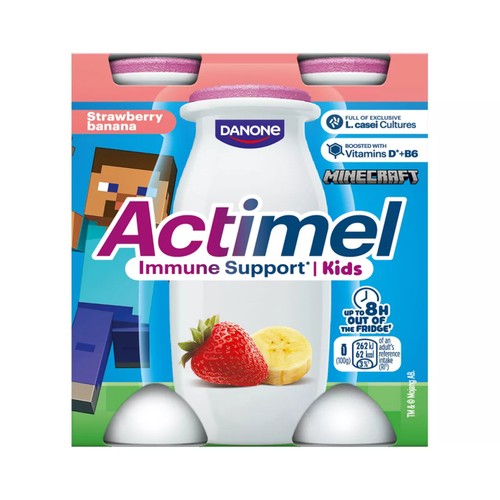 Actimel Kids Strawberry & Banana Yogurt Drinks