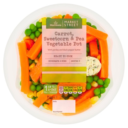 Morrisons carrot sweetcorn peas layered vegetables