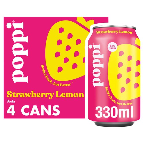 Poppi Strawberry Lemon 4 x 330ml