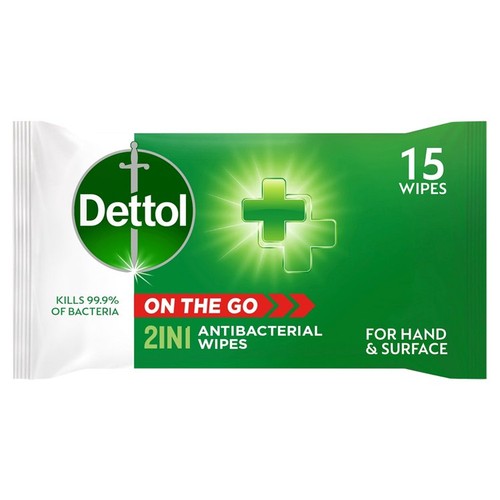 Dettol hands and surface antibacterial wipes