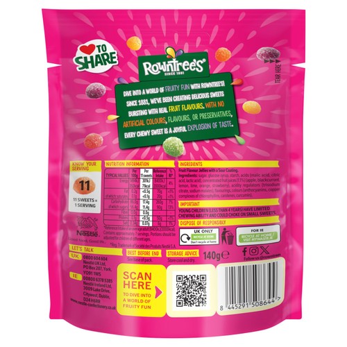 Rowntree's Jelly Tots Tangy   140g