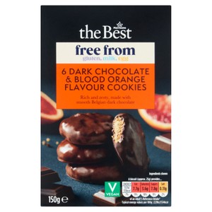 Morrisons 6 The Best Free From Dark Choc & Blood Orange Flavour Cookies