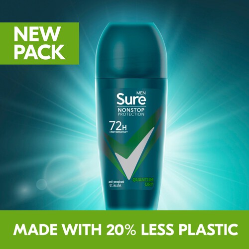 Sure Men Antiperspirant Deodorant Roll On Nonstop Quantum Dry 