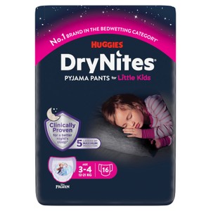 Huggies DryNites Girls Pyjama Pants, 4-7 Yrs (17-30kg)