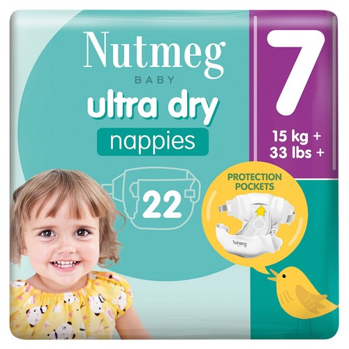Nutmeg ultra dry size 7 nappies
