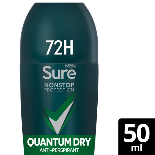 Sure Men Antiperspirant Deodorant Roll On Nonstop Quantum Dry 