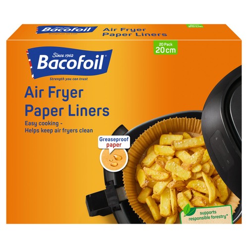 Bacofoil Air Fryer Paper Liners  20 Pack