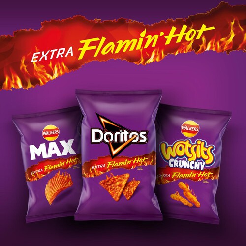 Walkers Max Extra Flamin' Hot Sharing Bag Crisps