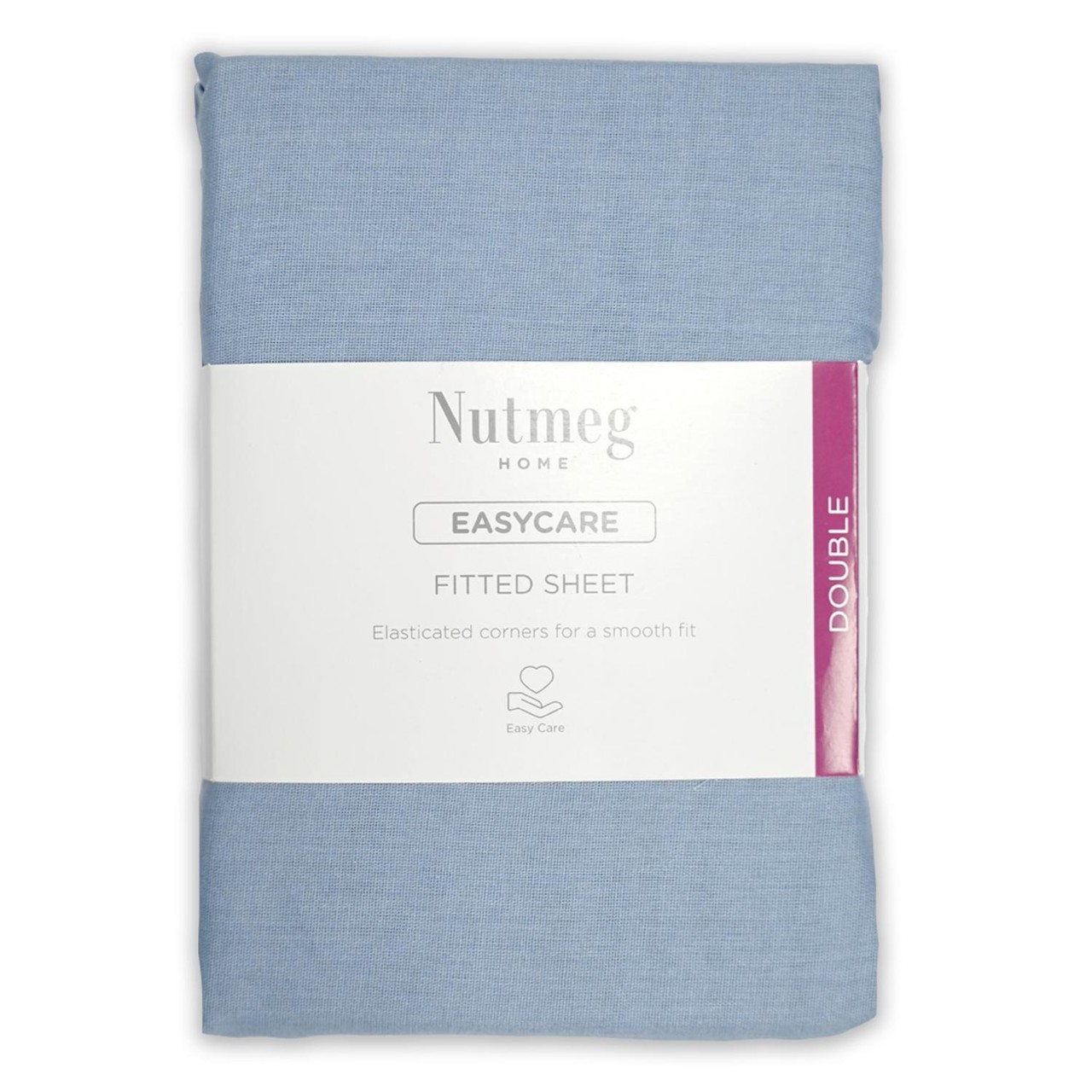 Nutmeg Home Easycare Denim Blue Fitted Sheet Double