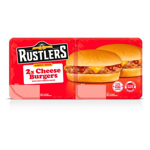 Rustlers Simply Good Twin Cheese Burgers 222G