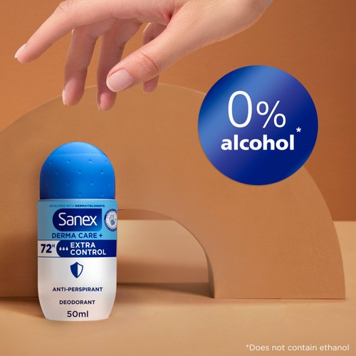Sanex Derma Care+ Extra Control 72hr Roll On Deodorant 50ml