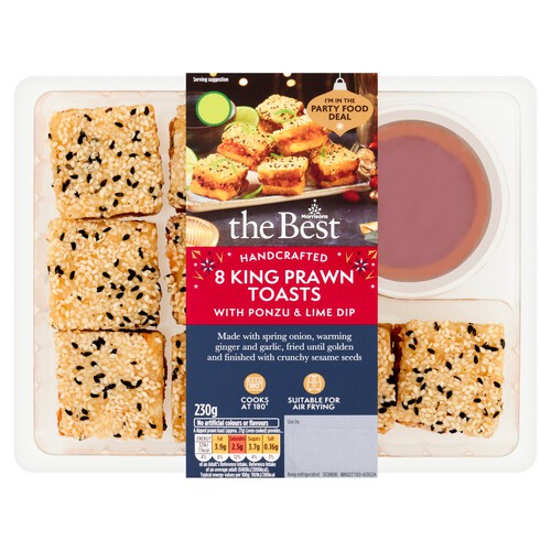 Morrisons The Best 8 King Prawn Toasts With Ponzu & Lime Dip 