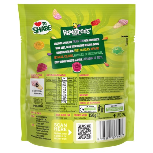 Rowntree's Randoms Sweets Sharing Pouch 150g
