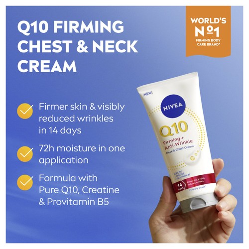 NIVEA Q10 Firming + Anti-Wrinke Neck & Chest Cream Moisturiser 200ml