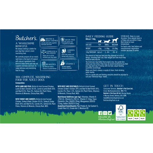Butcher's Grain Free Traditional Recipes Dog Food Trays