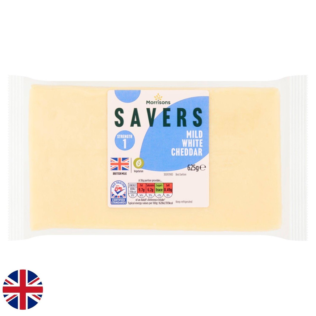 Morrisons British Savers Mild White Cheddar 625g