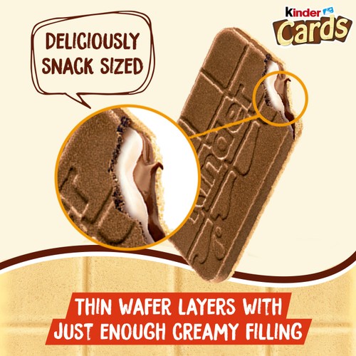 Kinder Cards Chocolate and Milk Wafer Biscuit Multipack