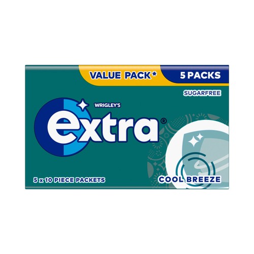 Extra Wrigley's Extra Cool Breeze Sugar Free Chewing Gum Multipack   70g