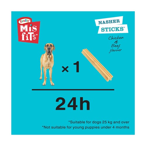 Misfits Nasher Sticks Adult Large Dog Treats with Chicken and Beef 