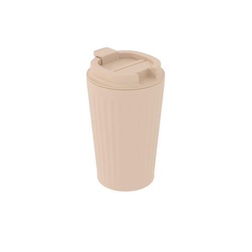 Kitchen&Co 500Ml Ribbed Coffee Cup Nude