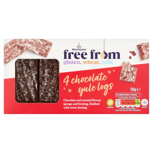 Morrisons Free From 4 Chocolate & Caramel Yule Log Slices