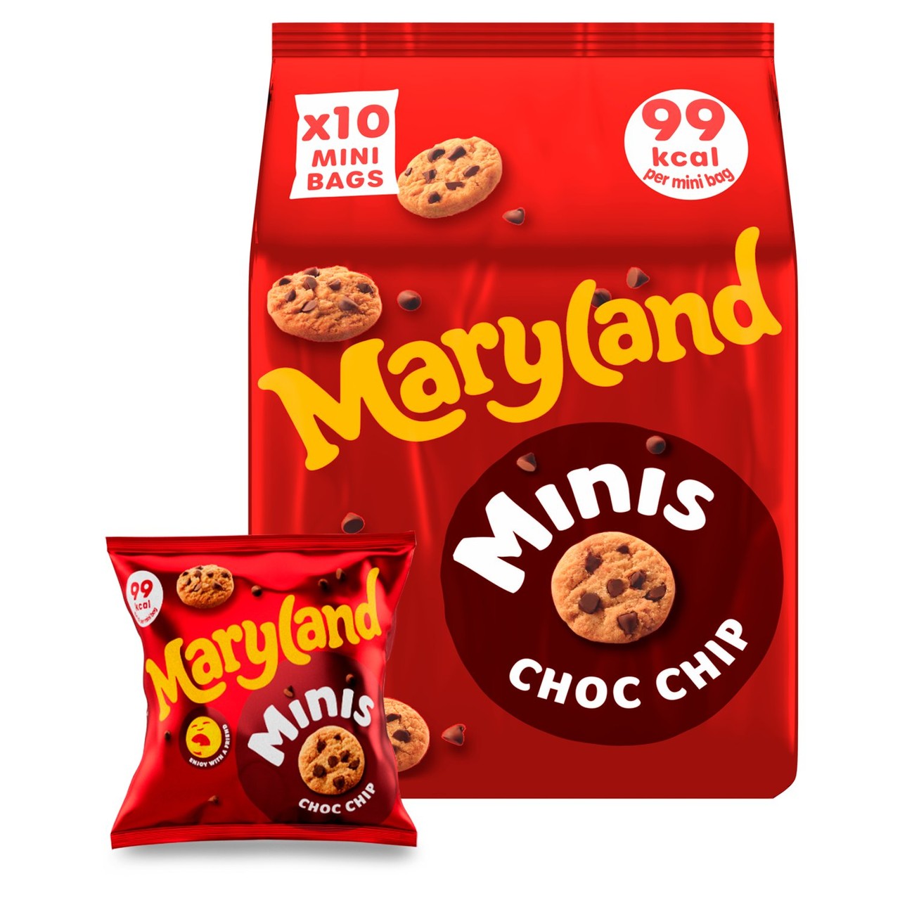 Maryland Minis Choc Chip Cookie Bags 10 x 19.8g