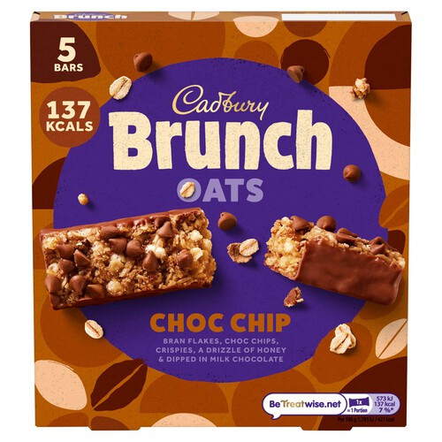 Cadbury Brunch Choc Chip Chocolate Bar Multipack 5 Pack