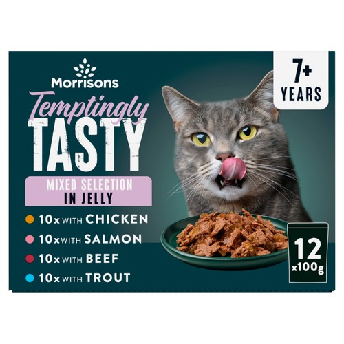 Morrisons Temptingly Tasty Senior Cat Fish In Jelly 12 x 100g