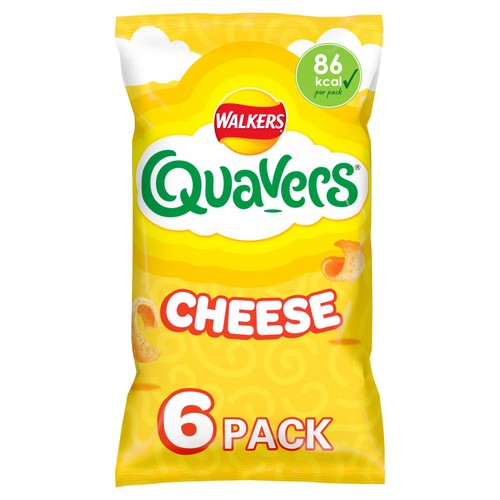 Walkers Quavers Cheese Multipack Snacks Crisps 6 Pack