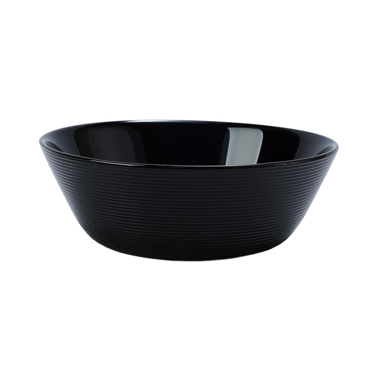 Nutmeg Home Essentials Black Glass Cereal Bowl