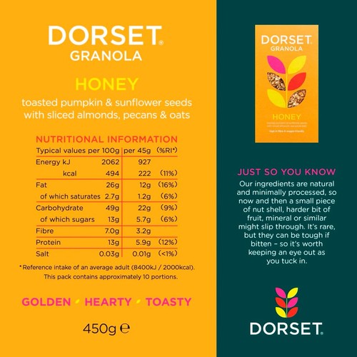 Dorset Honey Granola Breakfast Cereal 450g