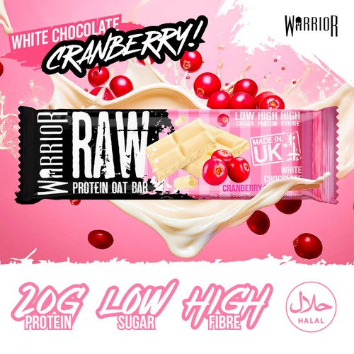 Warrior Raw Protein Flapjack White Chocolate Cranberry 