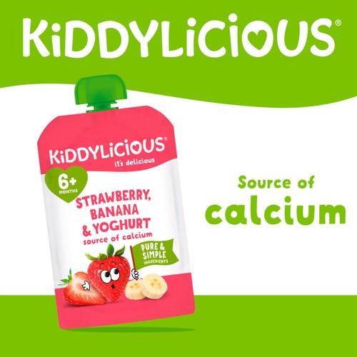 Kiddylicious Strawberry & Banana Yoghurt Pouch