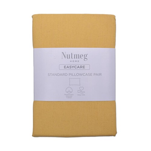 Nutmeg Easycare Ochre Standard Pillowcases