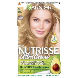 Nutrisse Ultra Crème Vegan Dye, 9 Light Blonde: Bright, luminous, long-lasting hair colour.