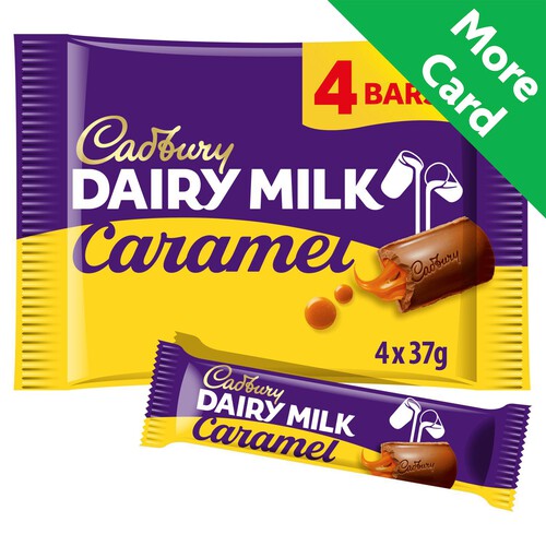 Cadbury Dairy Milk Caramel Chocolate Bar 4 Pack Multipack