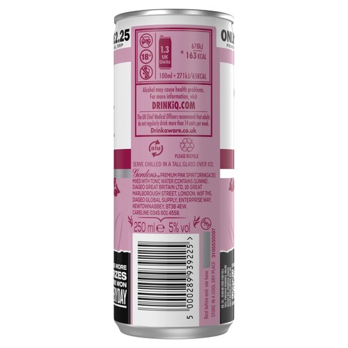 Gordon's Premium Pink Gin & Tonic 5% vol  Ready to Drink Premix Can