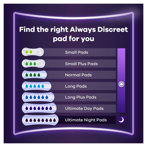 Always Discreet Pads Ultimate Night Incontinence Bladder Weakness Pads