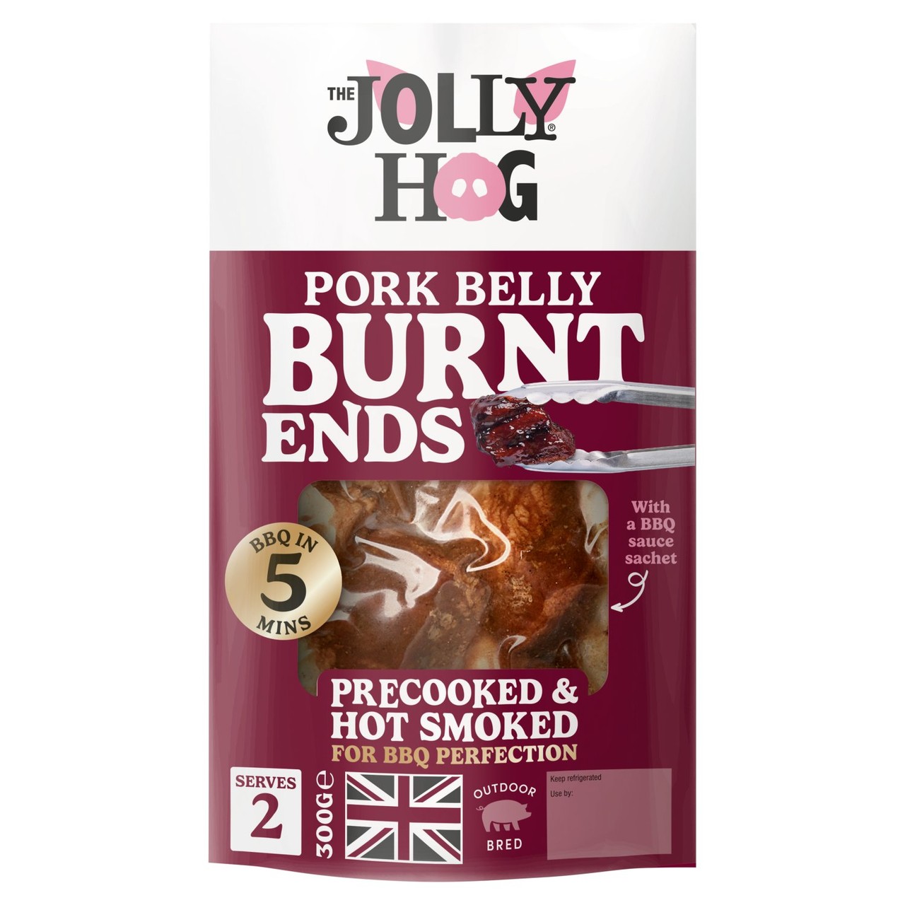 The Jolly Hog Pork Belly Burnt Ends With BBQ Sauce 300g