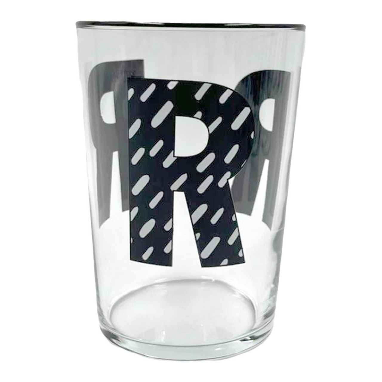 Nutmeg Home Alphabet Glass R And Black Rim 510ml