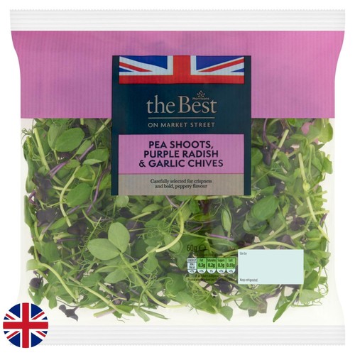 Morrisons the best pea shoots purple radish garlic chives
