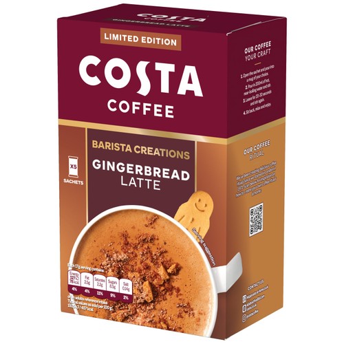 Costa Gingerbread Latte Sachets 5 X 17G