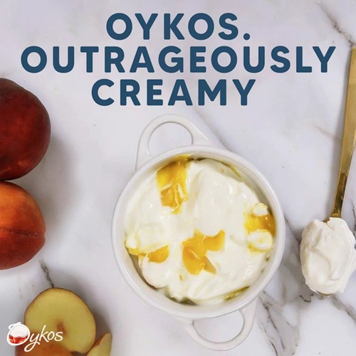 Oykos Peach Luxury Greek Style Yoghurt Dessert 4x110g