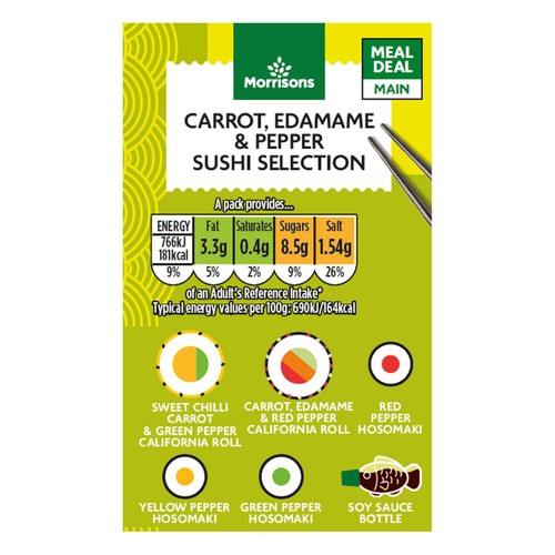 Morrisons Carrot, Edamame & Pepper Sushi Selection
