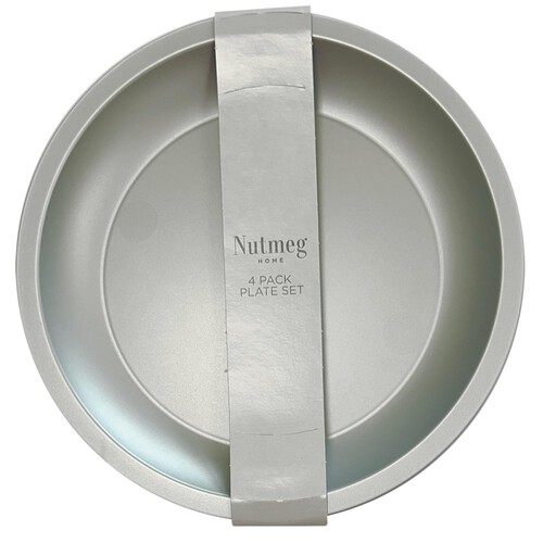 Nutmeg Home Silver Reusable Plates 21cm 